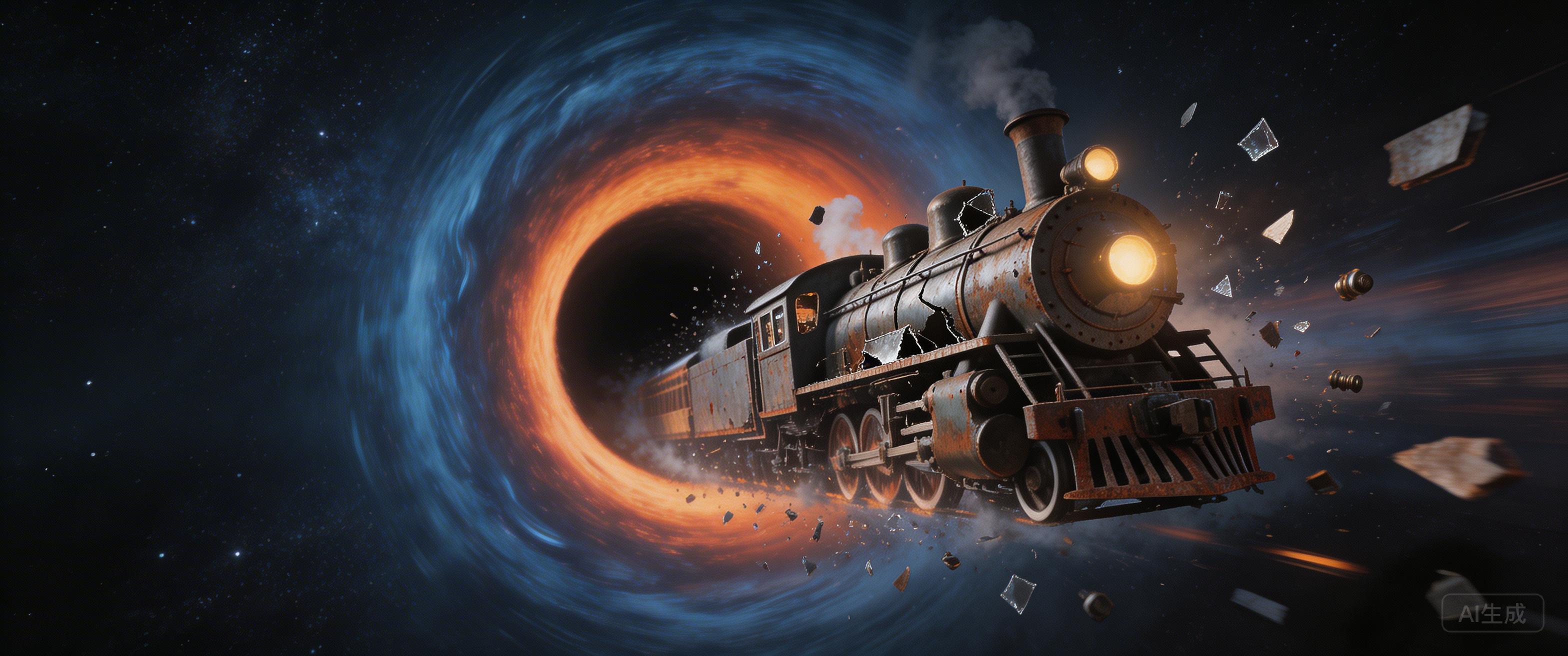 Seedream 5.0 生成的黑洞列车